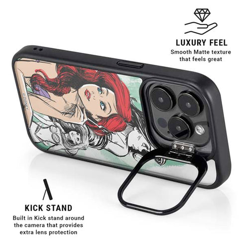 Disney Princess Ariel Sketch Art iPhone 15 Pro Max Kickstand Case