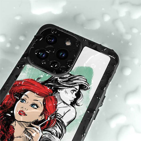 Disney Princess Ariel Sketch Art iPhone 15 Pro Waterproof Case