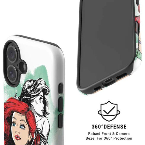 Disney Princess Ariel Sketch Art iPhone 16 Magsafe Impact Case