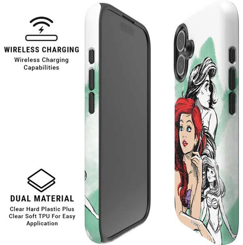 Disney Princess Ariel Sketch Art iPhone 16 Magsafe Impact Case