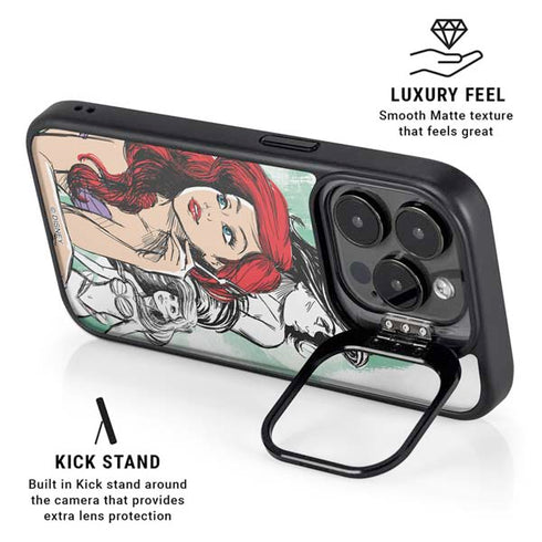 Disney Princess Ariel Sketch Art iPhone 16 Pro Max Kickstand Case