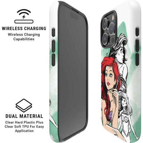 Disney Princess Ariel Sketch Art iPhone 16 Pro Max Magsafe Impact Case