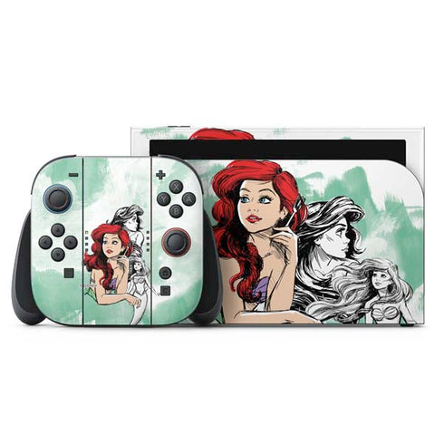 Disney Princess Ariel Sketch Art Nintendo Switch 2 (2025) with Joy-Con Skin