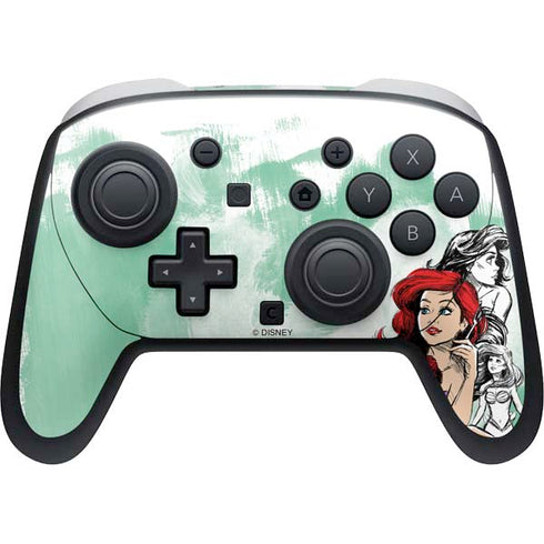 Disney Princess Ariel Sketch Art Nintendo Switch 2 (2025) Pro Controller Skin