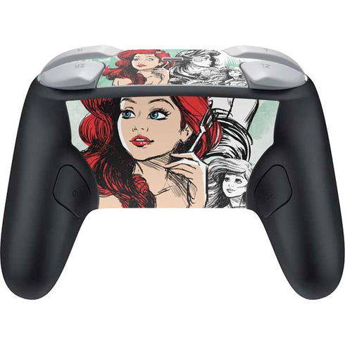 Disney Princess Ariel Sketch Art Nintendo Switch 2 (2025) Pro Controller Skin