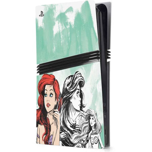 Disney Princess Ariel Sketch Art PS5 Pro Console Skin