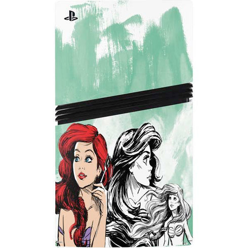 Disney Princess Ariel Sketch Art PS5 Pro Console Skin