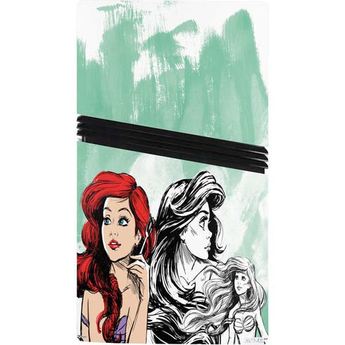 Disney Princess Ariel Sketch Art PS5 Pro Console Skin