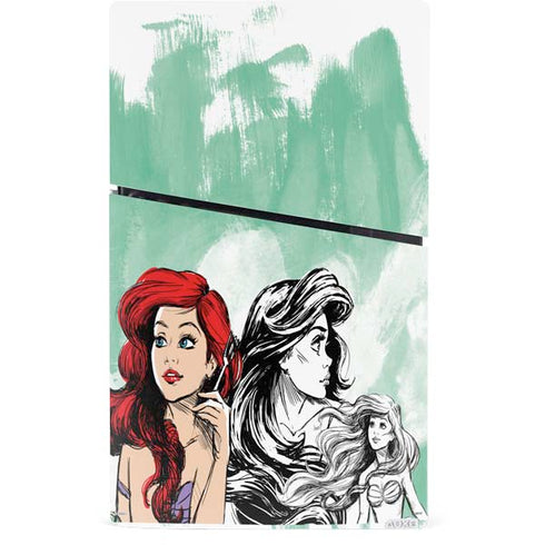Disney Princess Ariel Sketch Art PS5 Slim Digital Edition Console Skin