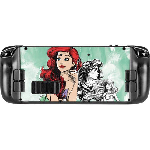 Disney Princess Ariel Sketch Art Steam Deck Handheld Gaming Computer OLED Skin