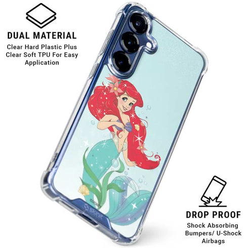 Disney The Little Mermaid Ariel Sparkles Art Galaxy S25 Clear Case