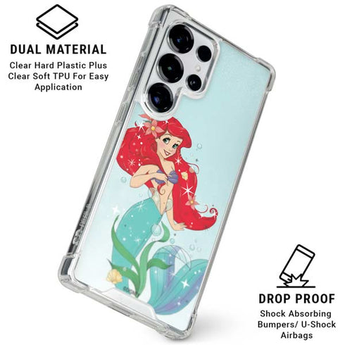 Disney The Little Mermaid Ariel Sparkles Art Galaxy S26 Ultra Clear Case