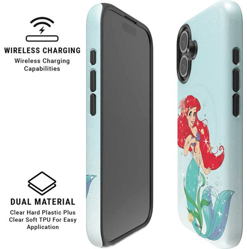 Disney The Little Mermaid Ariel Sparkles Art iPhone 16 Magsafe Impact Case