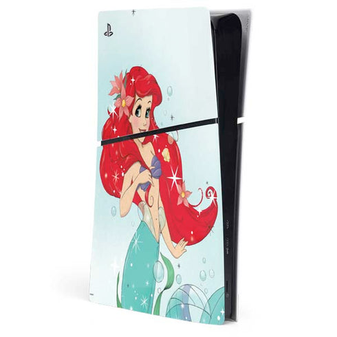 Disney The Little Mermaid Ariel Sparkles Art PS5 Slim Digital Edition Console Skin