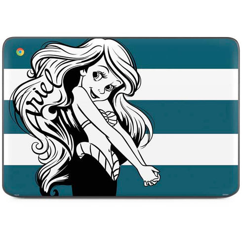 Disney The Little Mermaid Ariel Stripes HP Chromebook Skin