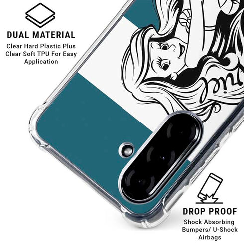 Disney The Little Mermaid Ariel Stripes Galaxy A36 5G Clear Case