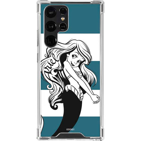 Disney The Little Mermaid Ariel Stripes Galaxy S23 Ultra Clear Case