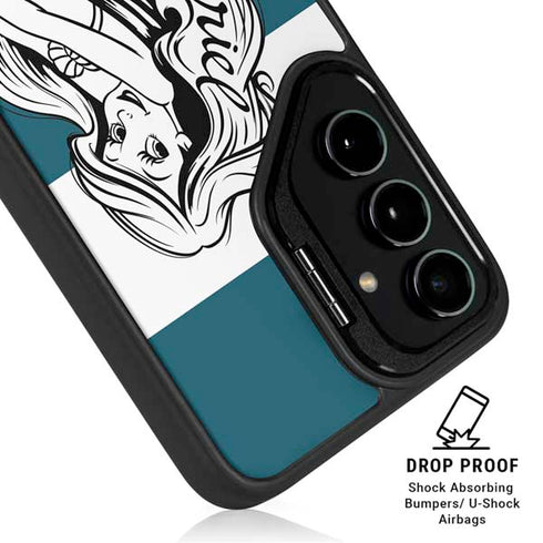 Disney The Little Mermaid Ariel Stripes Galaxy S25 Kickstand Case
