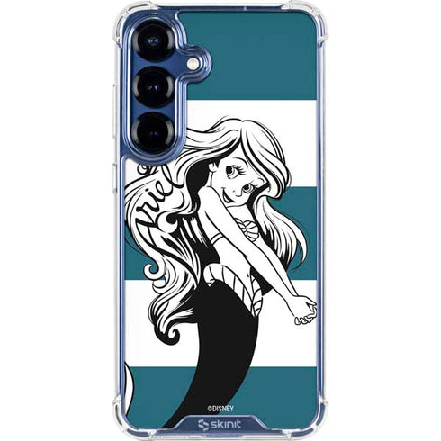 Disney The Little Mermaid Ariel Stripes Galaxy S25 Clear Case