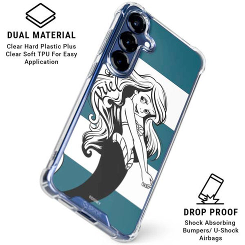 Disney The Little Mermaid Ariel Stripes Galaxy S25 Plus Clear Case