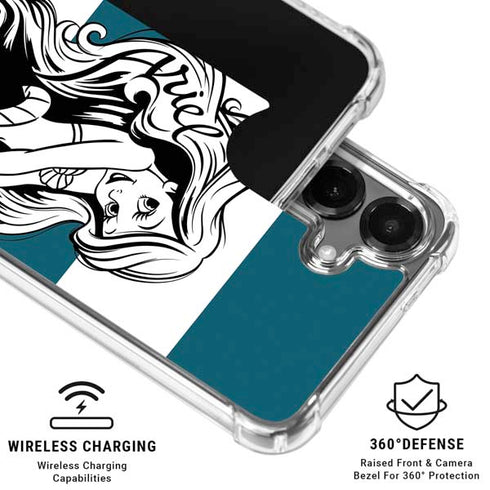 Disney The Little Mermaid Ariel Stripes Galaxy S26 Clear Case