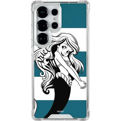 Disney The Little Mermaid Ariel Stripes Galaxy S26 Ultra Clear Case