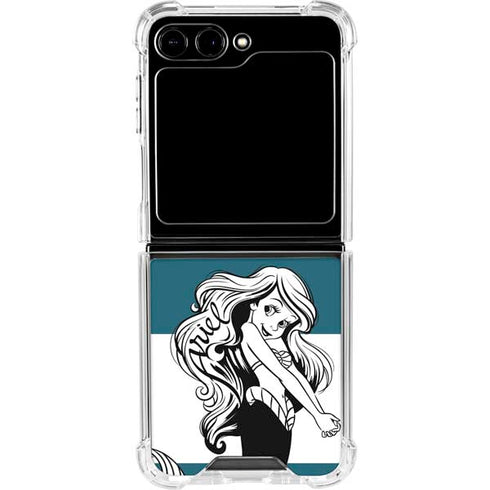 Disney The Little Mermaid Ariel Stripes Galaxy Z Flip6 Clear Case