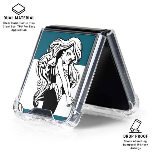 Disney The Little Mermaid Ariel Stripes Galaxy Z Flip6 Clear Case