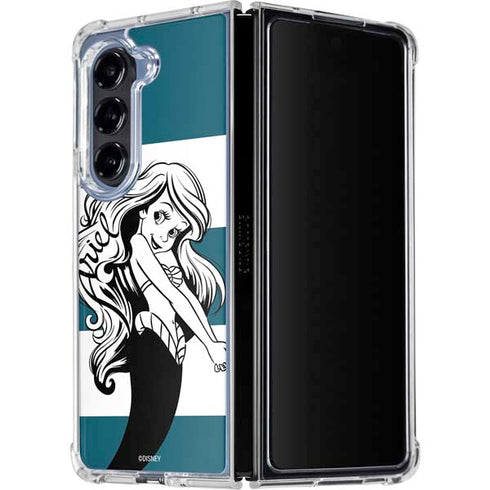 Disney The Little Mermaid Ariel Stripes Galaxy Z Fold5 5G Clear Case