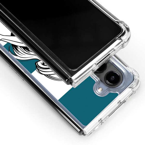 Disney The Little Mermaid Ariel Stripes Galaxy Z Fold5 5G Clear Case