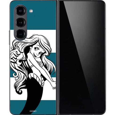 Disney The Little Mermaid Ariel Stripes Galaxy Z Fold5 5G Skin