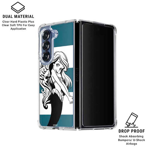 Disney The Little Mermaid Ariel Stripes Galaxy Z Fold6 Clear Case