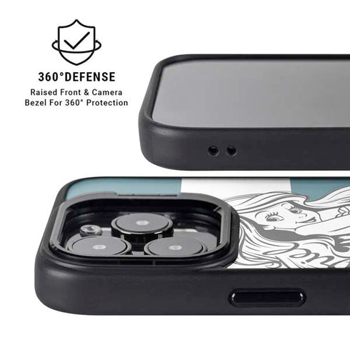 Disney The Little Mermaid Ariel Stripes iPhone 14 Pro Kickstand Case