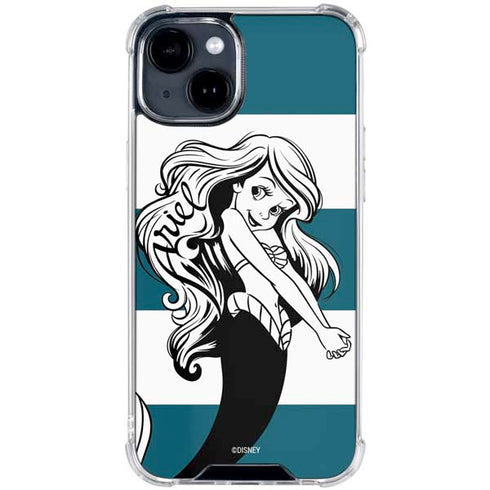 Disney The Little Mermaid Ariel Stripes iPhone 15 Clear Case