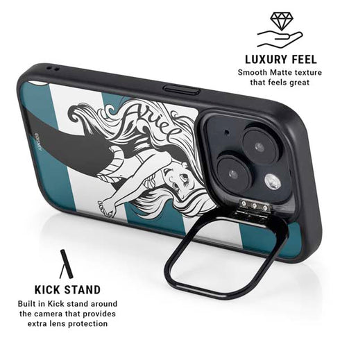 Disney The Little Mermaid Ariel Stripes iPhone 15 Plus Kickstand Case