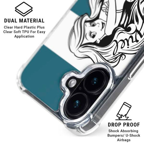 Disney The Little Mermaid Ariel Stripes iPhone 16 Clear Case