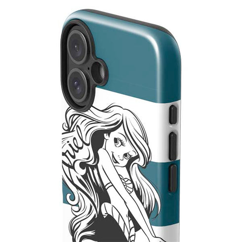 Disney The Little Mermaid Ariel Stripes iPhone 16 Plus Impact Case