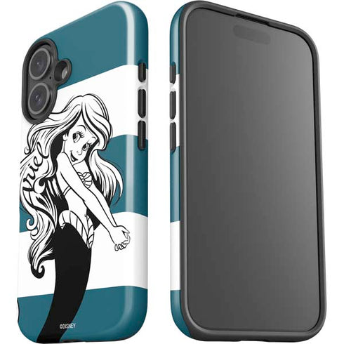 Disney The Little Mermaid Ariel Stripes iPhone 16 Plus Impact Case