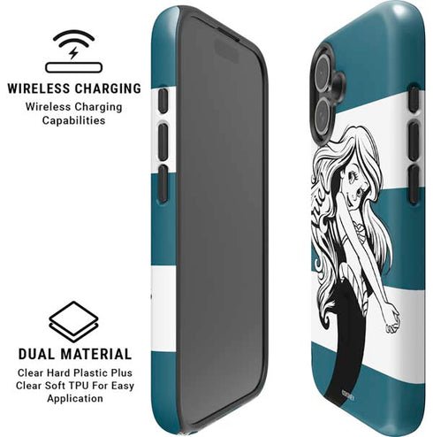 Disney The Little Mermaid Ariel Stripes iPhone 16 Plus Magsafe Impact Case