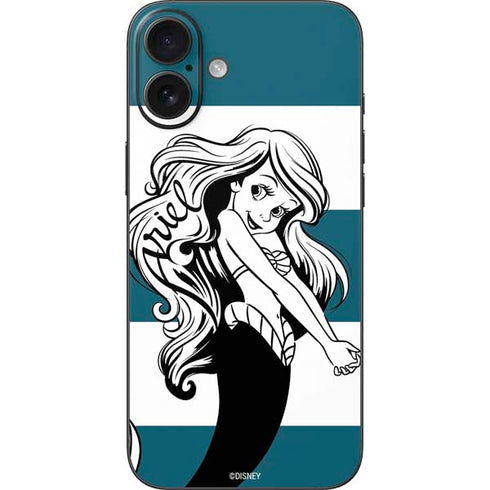 Disney The Little Mermaid Ariel Stripes iPhone 16 Plus Skin