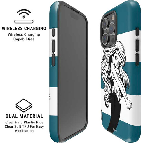 Disney The Little Mermaid Ariel Stripes iPhone 16 Pro Magsafe Impact Case