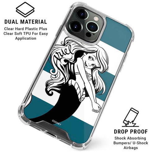 Disney The Little Mermaid Ariel Stripes iPhone 16 Pro Max Clear Case