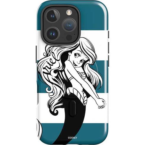 Disney The Little Mermaid Ariel Stripes iPhone 16 Pro Max Magsafe Impact Case