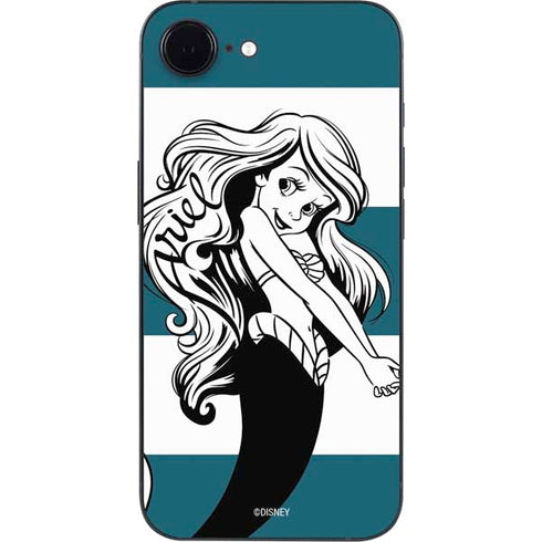Disney The Little Mermaid Ariel Stripes iPhone 16e Skin