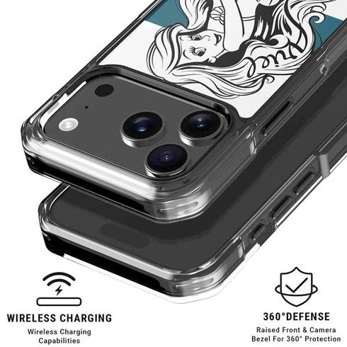 Disney The Little Mermaid Ariel Stripes iPhone 18 Pro Clear Case