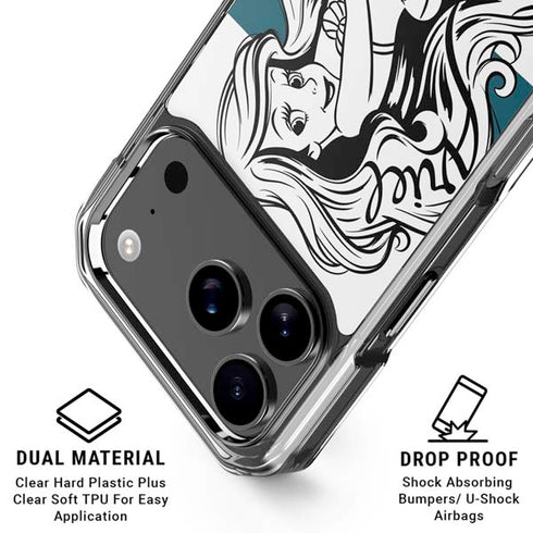 Disney The Little Mermaid Ariel Stripes iPhone 18 Pro Clear Case