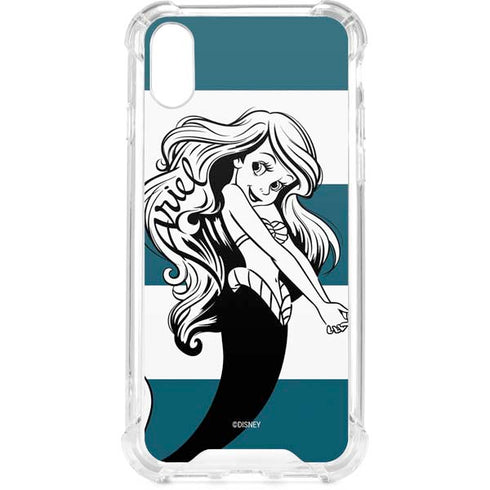 Disney The Little Mermaid Ariel Stripes iPhone XS Clear Case