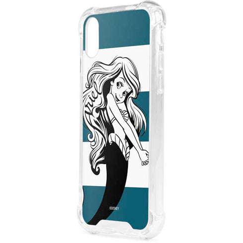 Disney The Little Mermaid Ariel Stripes iPhone XS Clear Case