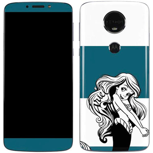 Disney The Little Mermaid Ariel Stripes Moto E5 Plus Skin
