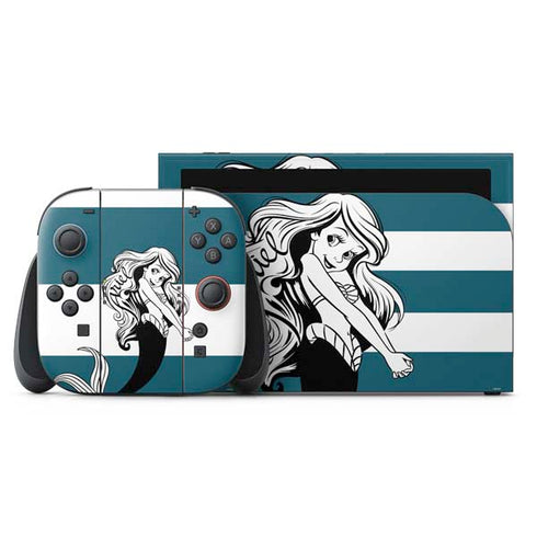 Disney The Little Mermaid Ariel Stripes Nintendo Skins